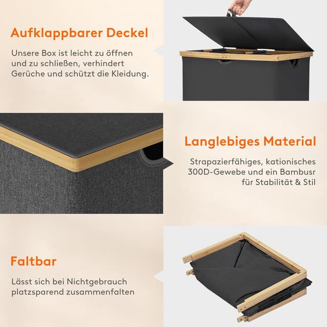 Thumbnail 6 de Lifewit 160L Bambus Wäschekorb