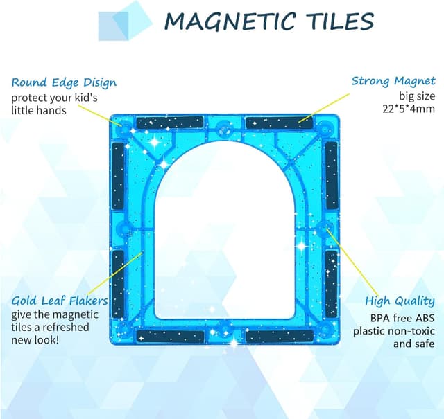 Detalle 2 de Magnetic Tiles 100-piece glitter STEM set 🧩