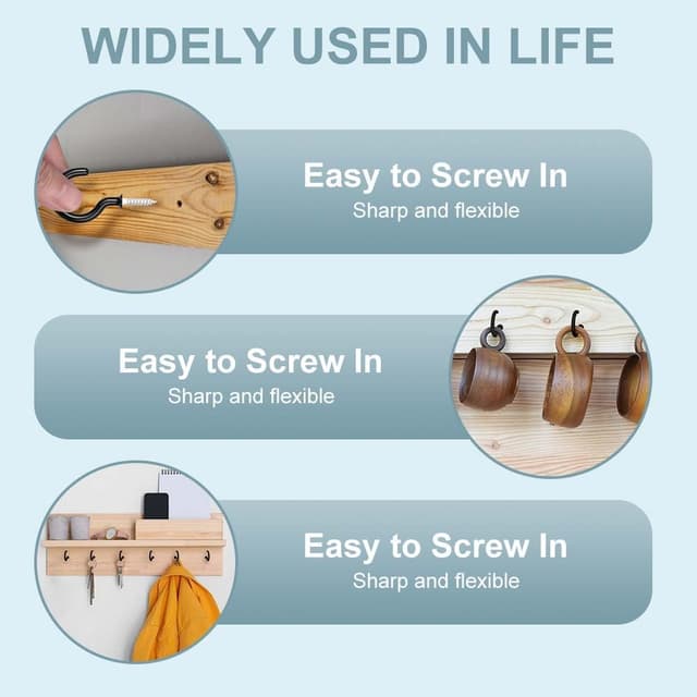 Thumbnail 3 de vsshe Crochets à vis 75 pcs 6 tailles