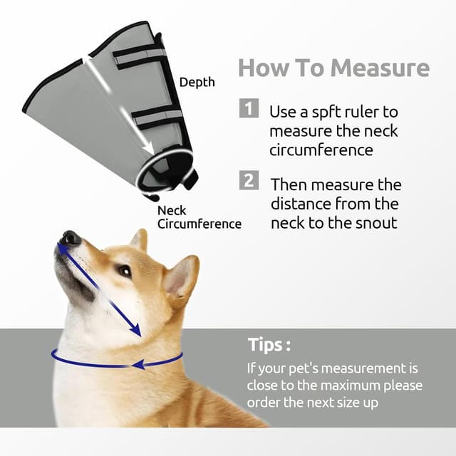 Thumbnail 6 de PUZAUKAL weicher Halskragen für Hunde nach OP – verstellbarer Anti-Leckschutz (Grau, XL)