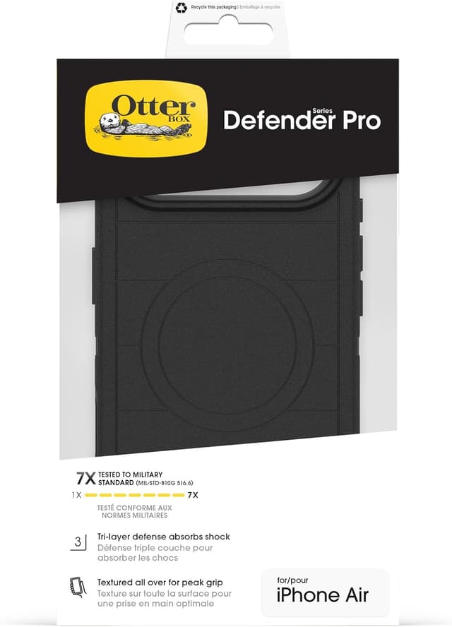 Detalle 1 de OtterBox Defender Series Pro MagSafe pour iPhone Air – coque antichoc ultra résistante, noir