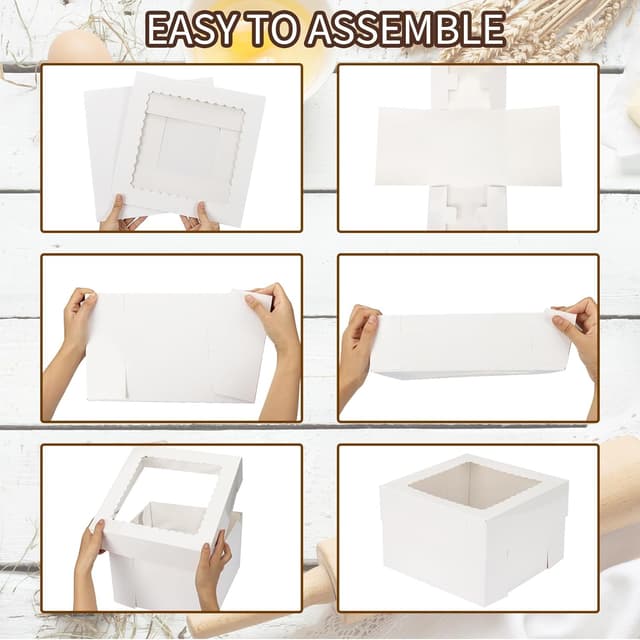 Detalle de 15Pcs Cake Boxes 12x12x8 Inch White