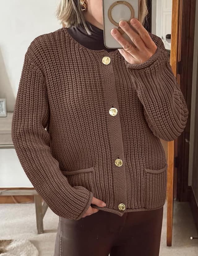 Detalle 2 de PrettyGarden Women's Cardigan Knit Sweater with Pockets 2025