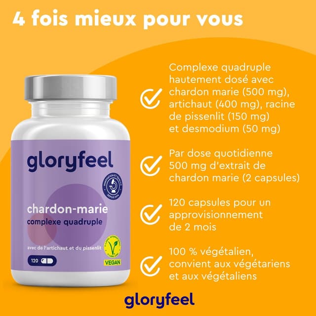 Detalle de Complexe Chardon Marie 120 gélules 500 mg