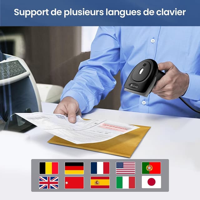 Thumbnail 5 de Eyoyo Lecteur Codes Barres 1D 2D USB