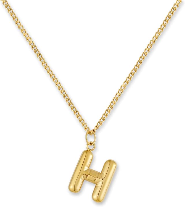 Detalle de GD GOOD.designs EST. 2015 Collier initiale Or Bubble en acier inoxydable doré à l’or fin 18K (hypoallergénique, résistant à l’eau)