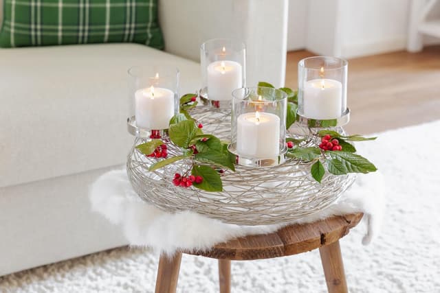 Detalle de EDZARD lot de 3 photophores Cornelius réutilisables (5 cm, Ø 6 cm) résistants jusqu’à 90 °C