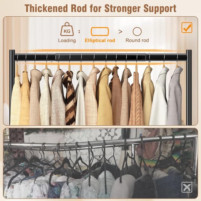 Detalle de EAGMAK Heavy Duty Clothes Rail 180 KG