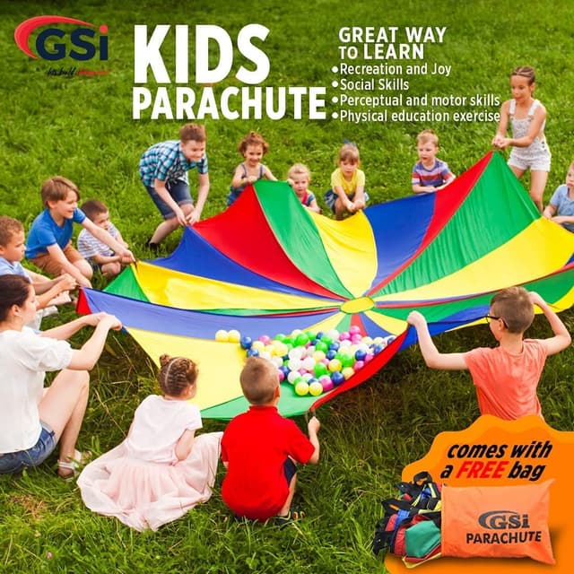 Thumbnail 5 de GSi Kids 12ft Rainbow Parachute
