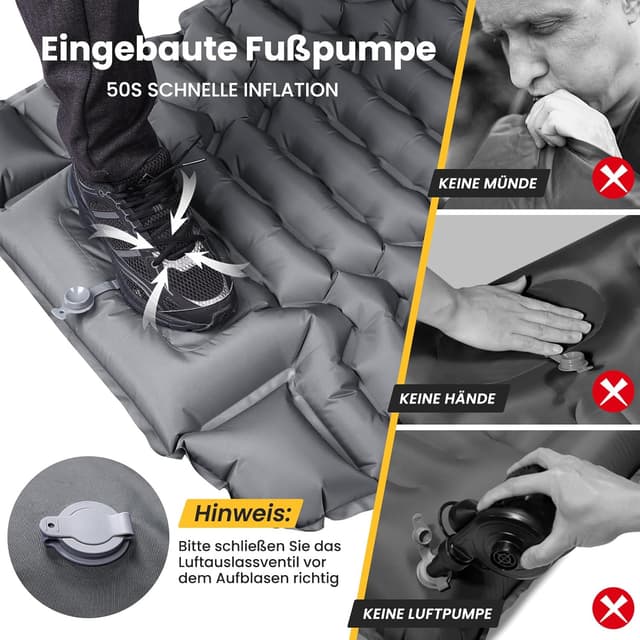 Detalle de WARMTUYO Isomatte 8 cm Camping Luftmatratze