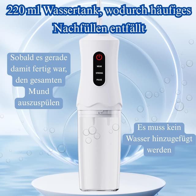 Detalle de Kabellose Munddusche wasserdicht Munddusche Kabellos Wasserdicht mit 4 Düsen und USB-Ladekabel
