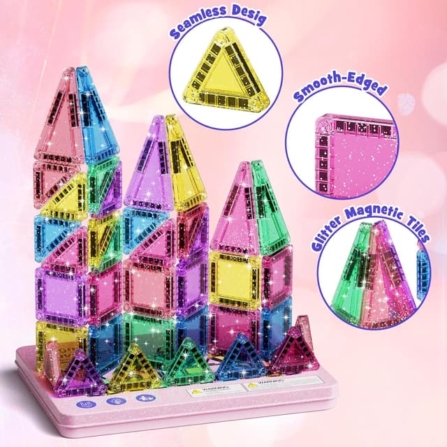 Thumbnail 5 de Travel Magnetic Tiles Glitter 42pcs set