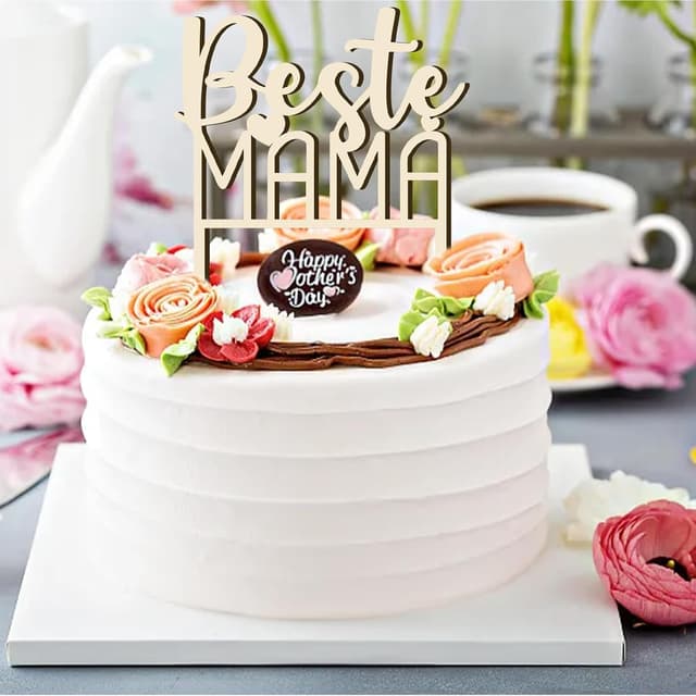 Detalle 2 de Rhsemi Cake Topper Holz Beste Mama