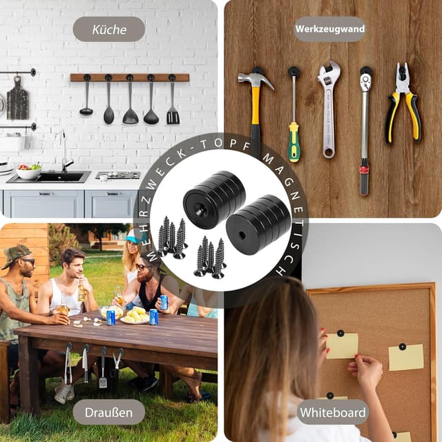 Thumbnail 2 de Neosmuk Magnet 25mm Loch Schwarz