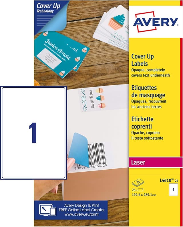 Thumbnail 6 de Avery L4611-25 etichette carta bianca coprente