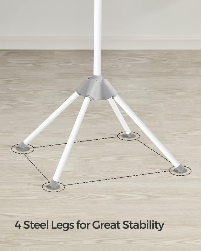 Detalle de SONGMICS Clothes Airer LLR510G01 with 3 Rotatable Arms (27 hangers capacity), foldable indoor drying rack