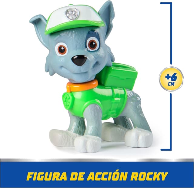 Detalle 1 de Patrulla Canina 🚛 Camión de Reciclaje con Rocky + Figuras