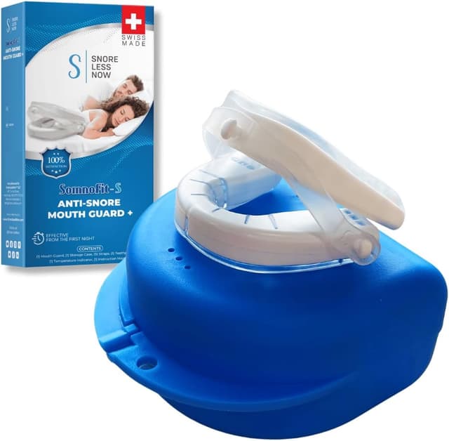 Detalle de Somnofit-S Anti-Snore Mouth Guard by SnoreLessNow (Swiss-Made, FDA Cleared) — Adjustable Anti-Snoring Mouthpiece