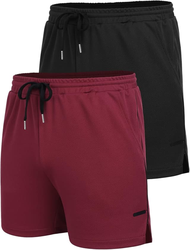 Thumbnail 3 de COOFANDY 2 Pack Gym Workout Shorts 5 Inch