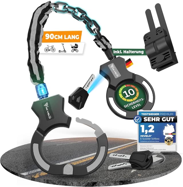 Detalle de MIVELO E-Scooter Schloss extra sicher