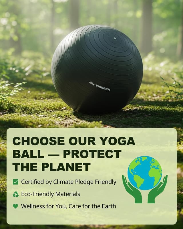 Detalle de Trideer Exercise Ball for Yoga, Pilates & Fitness (Anti-Slip, Burst-Resistant PVC) — Core, Balance & Active Sitting