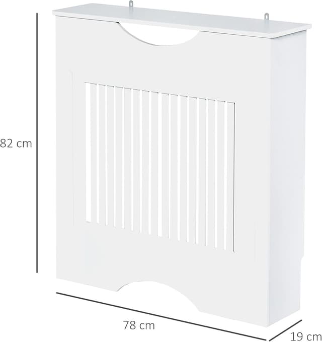 Thumbnail 6 de HOMCOM Cache-radiateur à Lattes blanc 78x82 cm