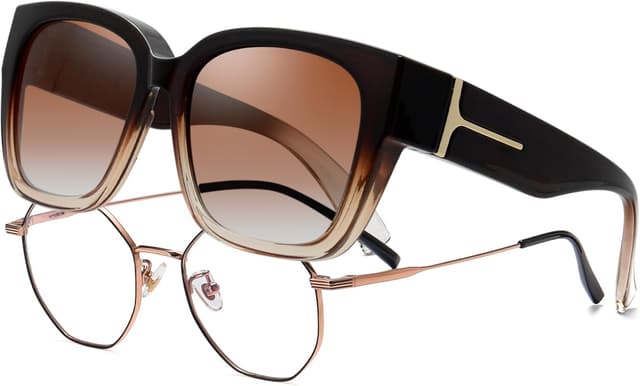 Detalle de KANASTAL Übergröße Überzieh-Sonnenbrille für Brillenträger mit polarisierten UV400-Gläsern (Fit Over)