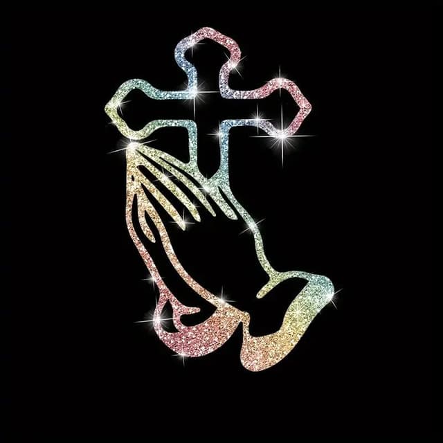 Thumbnail 6 de Sparkling Praying Hands Cross decal 2pcs