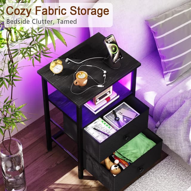 Thumbnail 4 de LOAKEKEL UHETS02BK-1 bedside table with LED