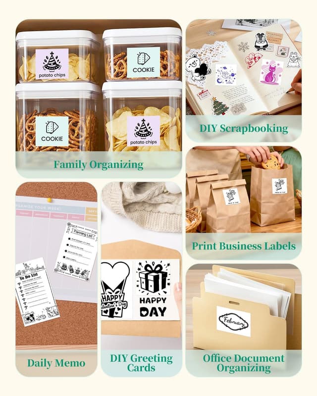 Detalle de T02 Mini Drucker Thermodrucker 3,39×3,39×1,42 Zoll