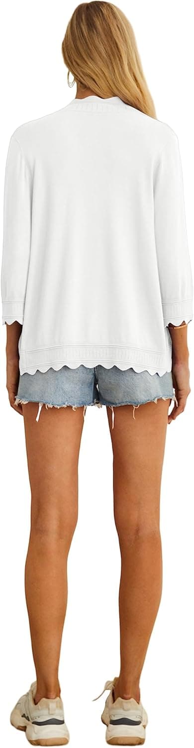 Detalle 2 de GRECERELLE Damen leichte Strickjacke mit V-Ausschnitt – Vintage klassischer Cardigan Langarm