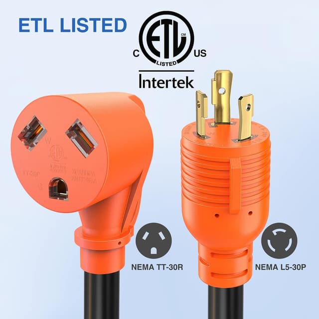 Detalle 1 de Nilight RV Generator Adapter Cord (30 Amp L5-30P to TT-30R, 10 AWG, 14.3 in)