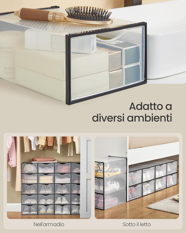 Thumbnail 3 de SONGMICS Scatole Contenitori Scarpe 18 pezzi 33,2x23x14,5 cm