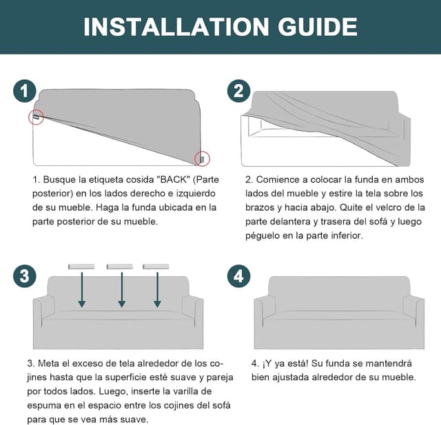 Thumbnail 7 de BellaHills fundas sofá SÖDERHAMN 3+2 plazas antimanchas gris 🛋