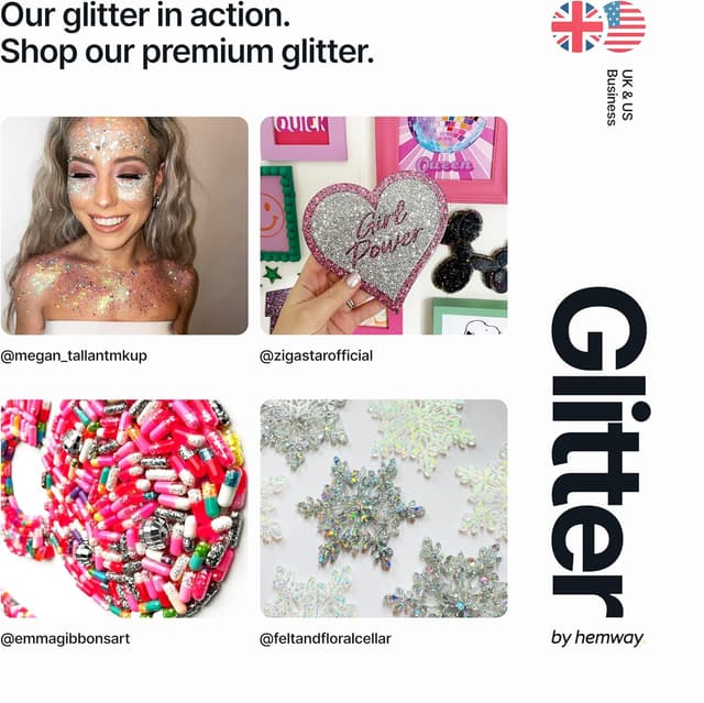 Detalle de Hemway Ultra Sparkle Glitter Silver Holographic 100g