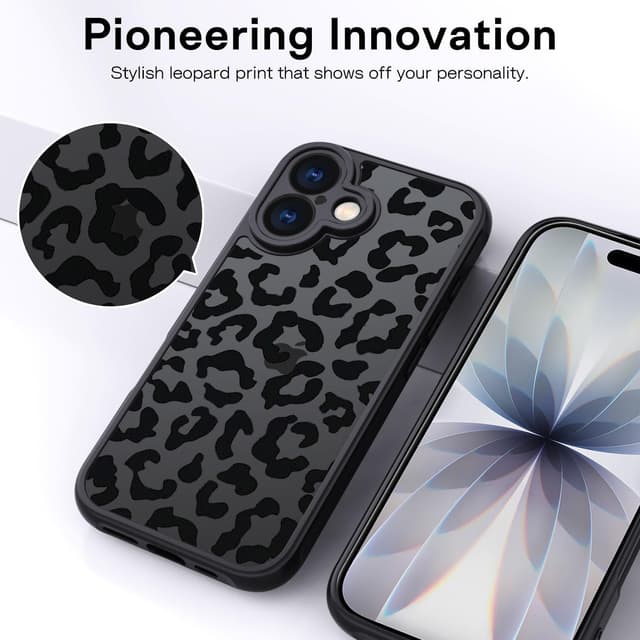 Detalle de XTCASE Cover per iPhone 17 Leopardata: TPU morbido, retro opaco e protezione antiurto