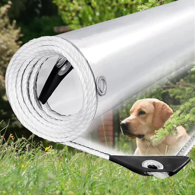 Imagen de Clear Heavy Duty 8x10ft PVC Tarp for Outdoor Enclosures en OfertitasTOP