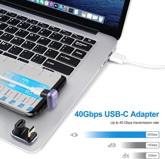 Detalle 2 de Leehitech Type C Adapter Set (USB-C 4.0, 40 Gbit/s, 240 W) mit Winkelsteckern für Computer
