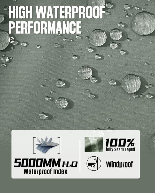 Detalle de 33,000ft wasserdichte Herren-Regenjacke mit Kapuze – atmungsaktiv für Fahrrad & Outdoor