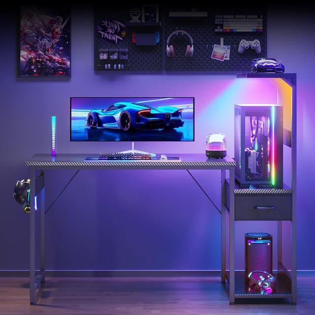 Detalle 2 de Gaming Tisch Coleshome 120×48 cm mit LED