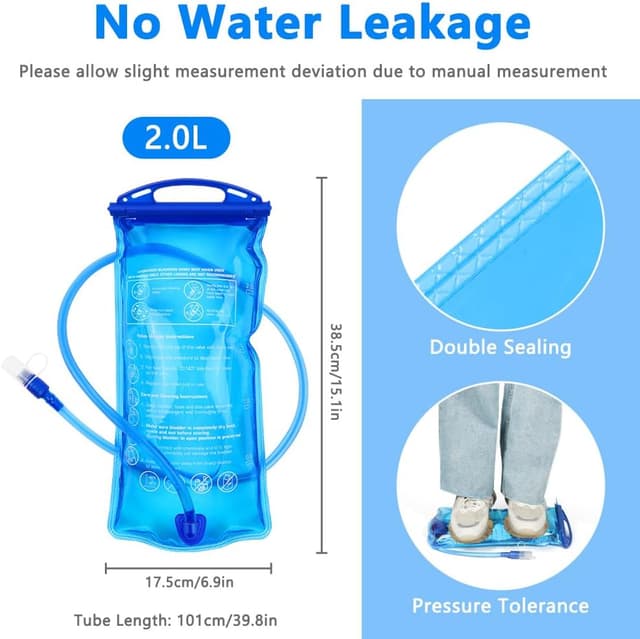 Detalle de flintronic 2L BPA-free Hydration Bladder with insulated tube (leak-proof replacement reservoir)