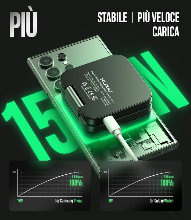 Thumbnail 6 de KU XIU Stazione di ricarica wireless 3 in 1 per Samsung