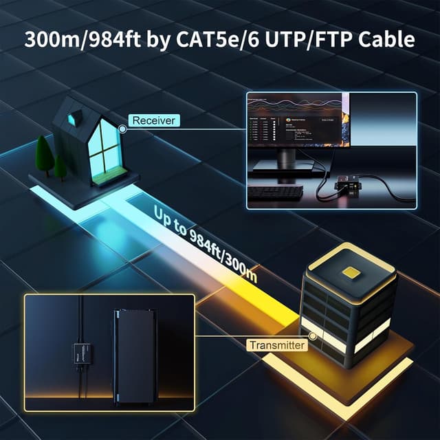 Detalle 2 de TESmart VGA KVM Extender 300 m
