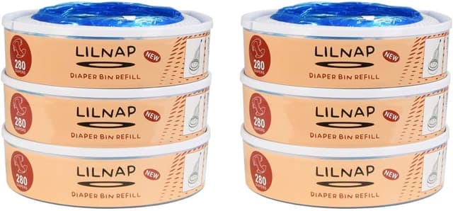 Detalle 2 de LILNAP 6 Nachfüllkassetten (runde Kassetten) für Angelcare Windeleimer & Litter Locker II – Neues Design