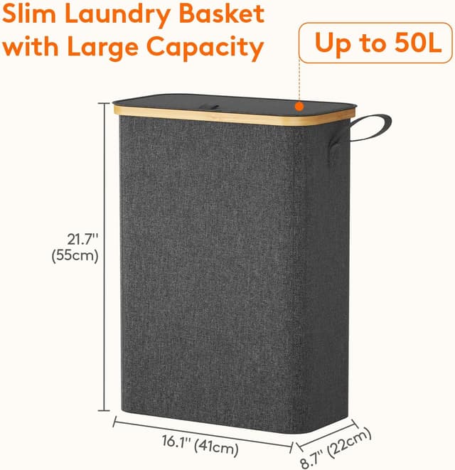 Thumbnail 2 de Lifewit Cesto Ropa Sucia Estrecho 50L