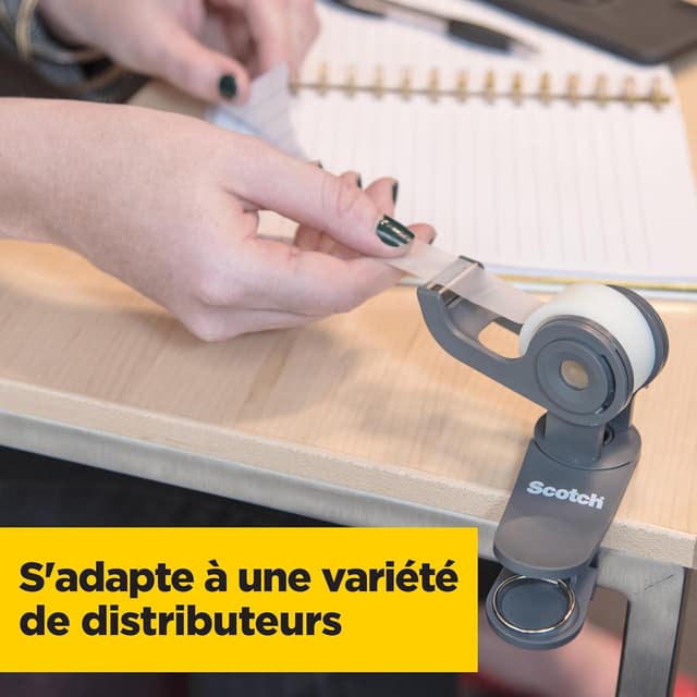 Detalle 2 de Scotch Ruban Magic : ruban adhésif invisible blanc mat (2 rouleaux 19 mm x 15 m + 1 gratuit)