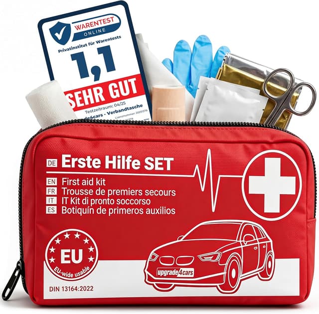 Thumbnail 6 de 2x Upgrade4cars Auto-Verbandskasten 2026 DIN 13164 (EU-weite Gültigkeit) – Erste-Hilfe-Set für unterwegs & zuhause