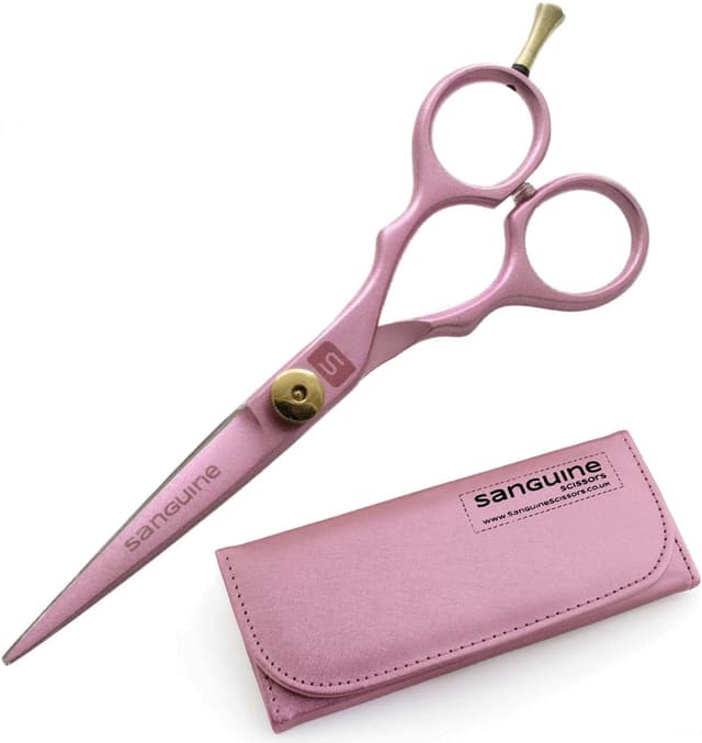 Detalle de Sanguine Professional Pink Hair Scissors (5.5 inch) with Pink Presentation Case
