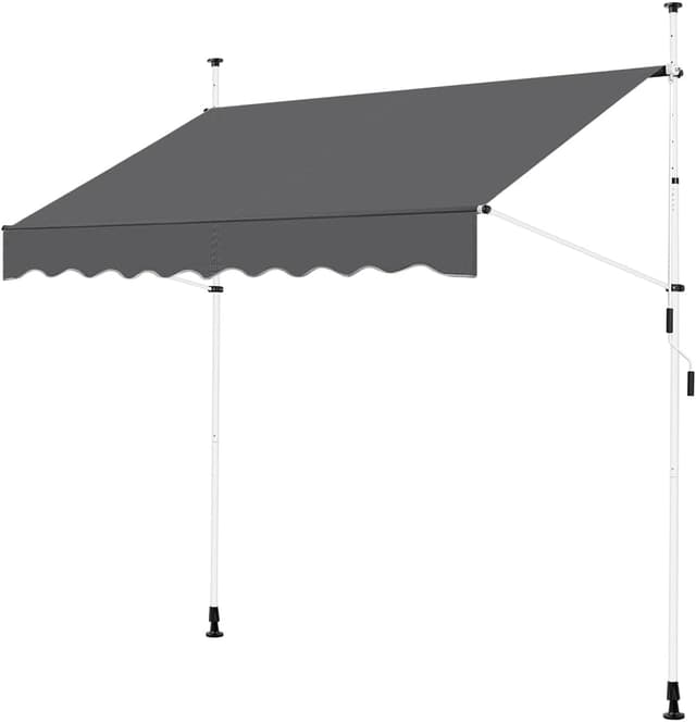Detalle de Yaheetech Tenda da sole per balcone e veranda con telo retrattile, telaio telescopico e manovella 200 x 120 cm beige