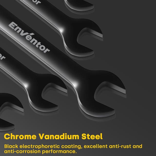 Detalle 2 de Enventor 14PCS Ratchet Spanner Set (Metric) 6–19mm with Carry Case